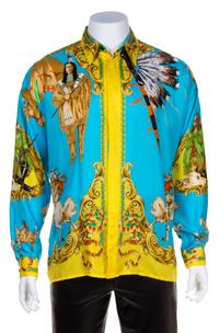 A Gianni Versace Silk Print Shirt, Size 52.