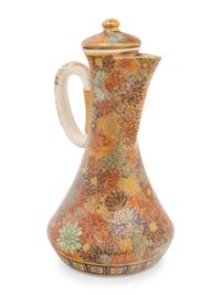 A Small Japanese Satsuma 'Millefleur' Covered Ewer