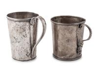 A Pair of 19th C. Peruvian Silver Cups