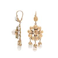 CULTURED PEARL AND EMERALD DROP EARRINGS