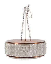 An Orrefors Flush Mount Fixture with Frosted Glass
