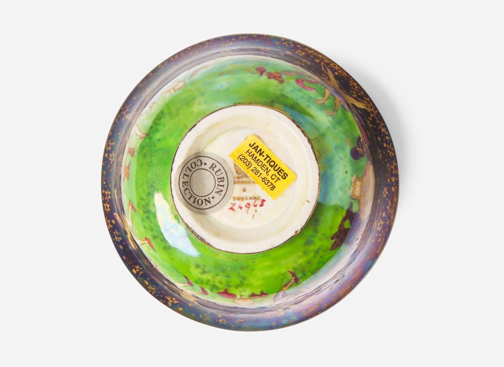 A Small Wedgwood Black Fairyland Lustre "Butterfly Woman" Bowl, UK, 1920s