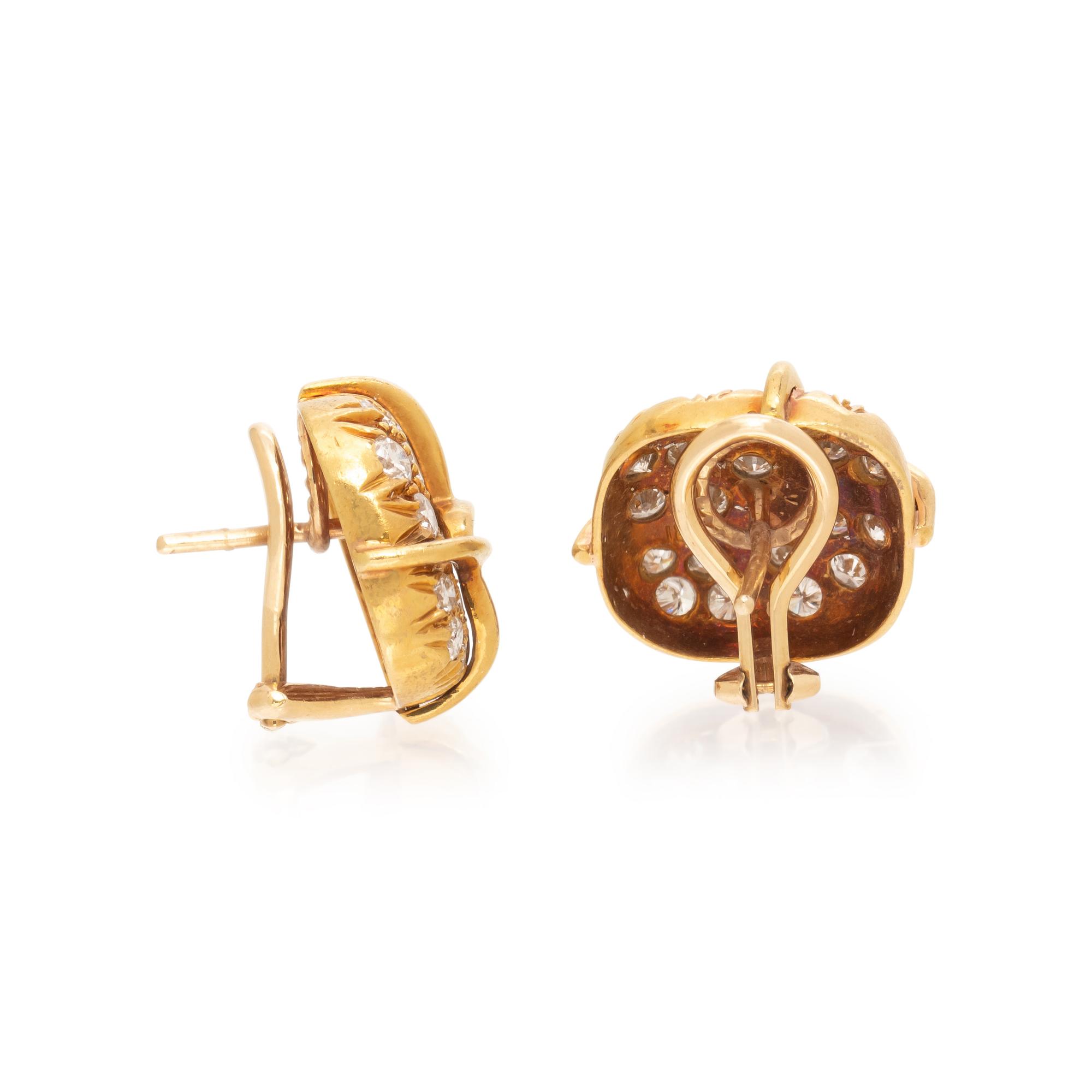 YELLOW GOLD AND DIAMOND EARRINGS