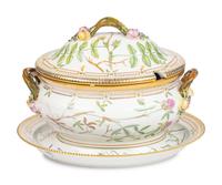 A Royal Copenhagen Flora Danica Porcelain Covered Tureen and Stand