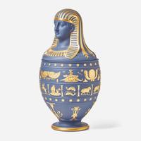 A Wedgwood Portland Blue Jasperware Genius Collection Canopic Jar Vase UK, 1997