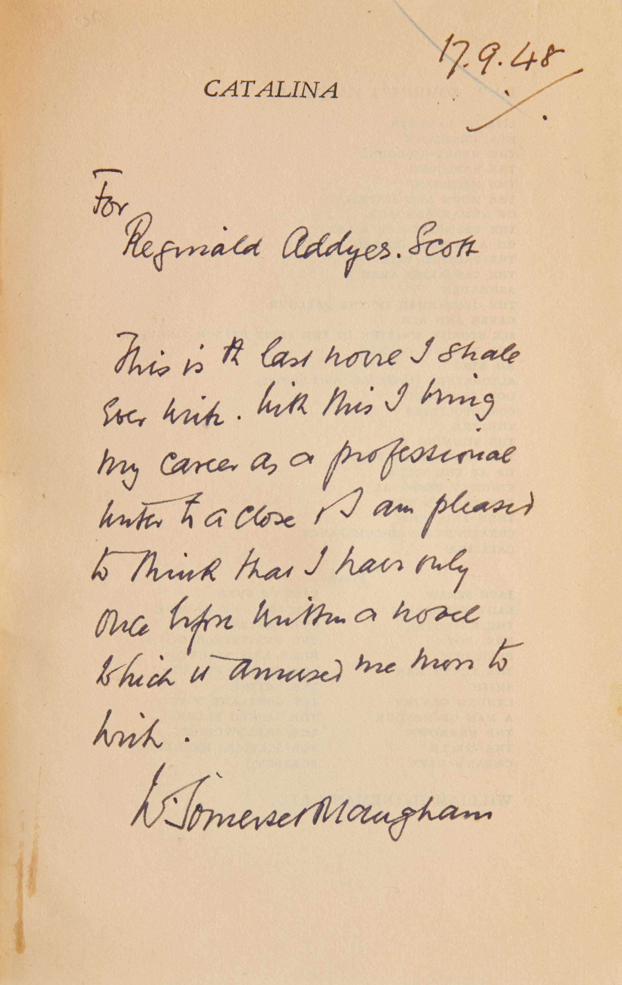 [Literature] Maugham, W. Somerset. Catalina A Romance