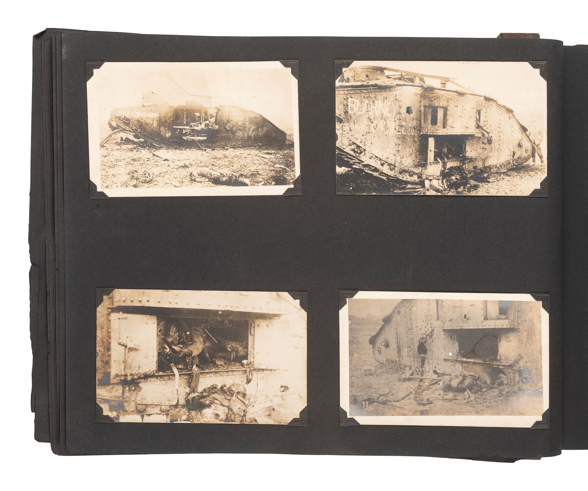 [WORLD WARS]. Archive featuring WWI photo album with scarce photographs from the Russian front.