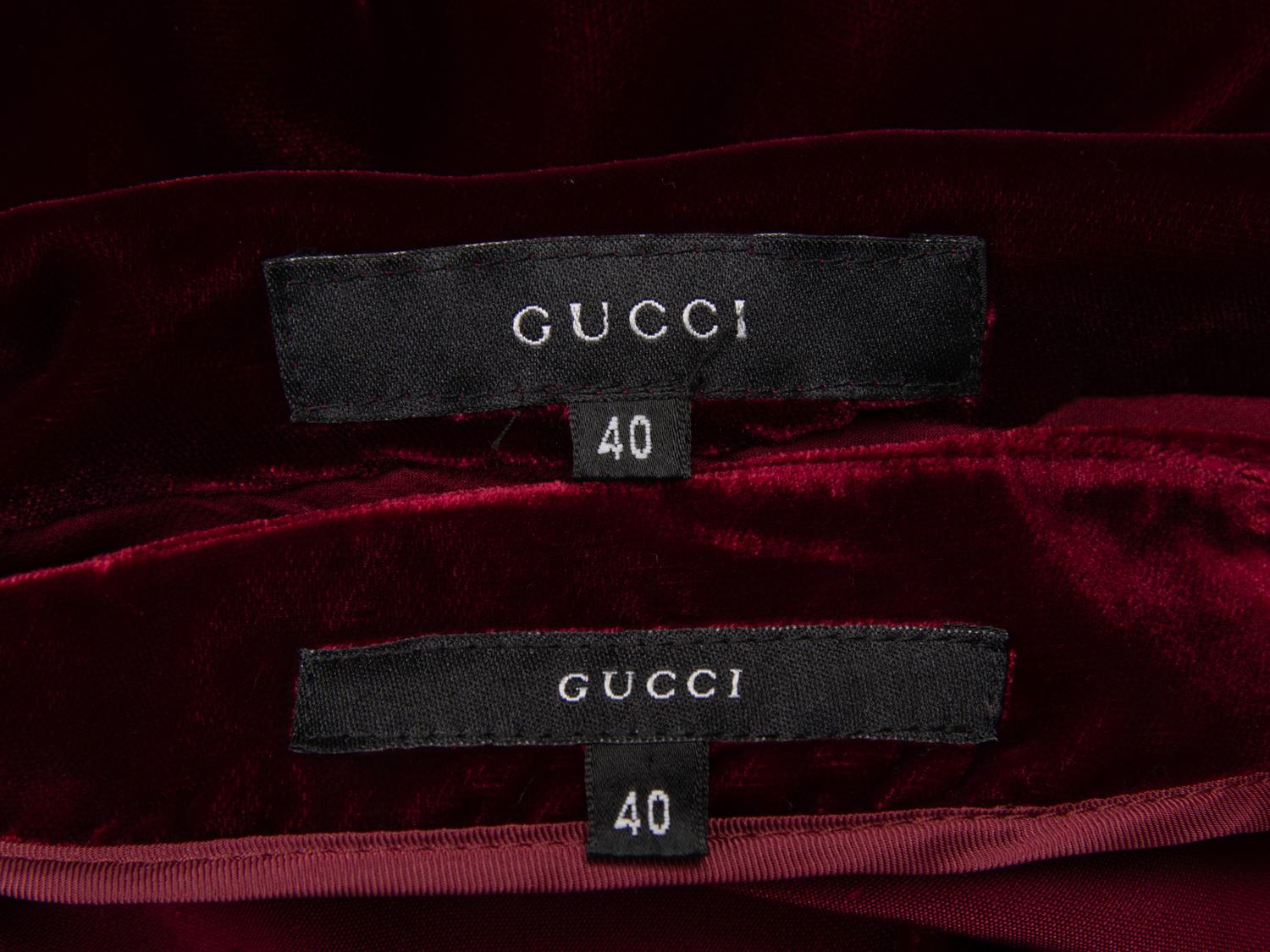 Tom Ford for Gucci, Bordeaux Velvet Skirt Ensemble, F/W 1999