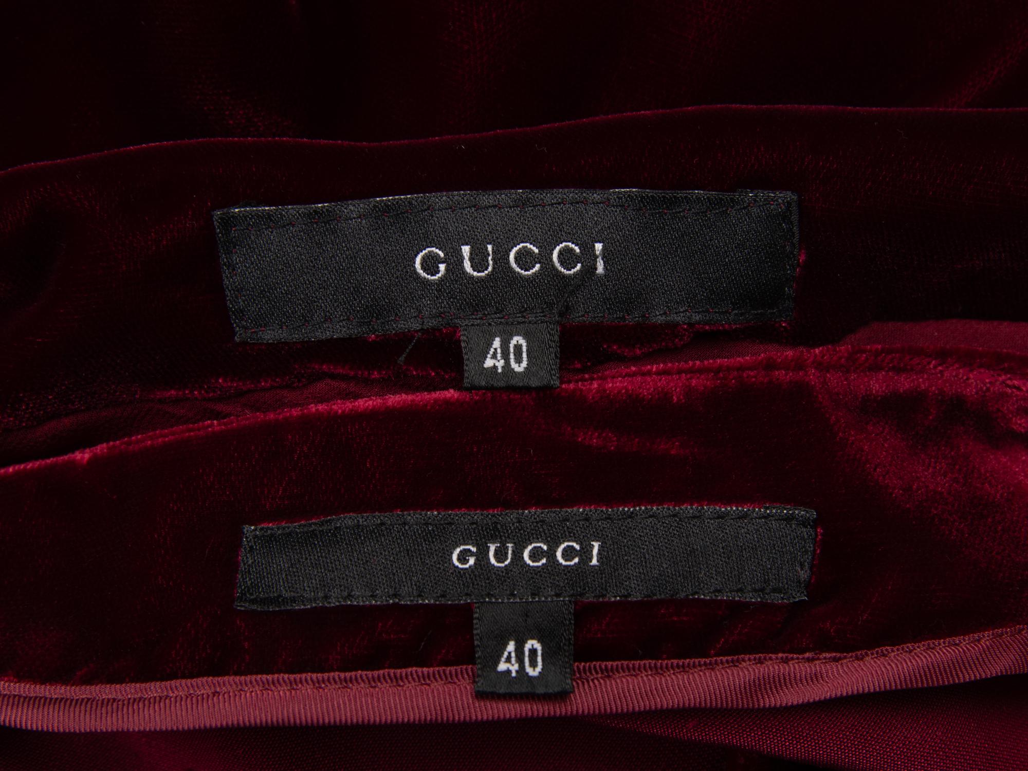 Tom Ford for Gucci, Bordeaux Velvet Skirt Ensemble, F/W 1999