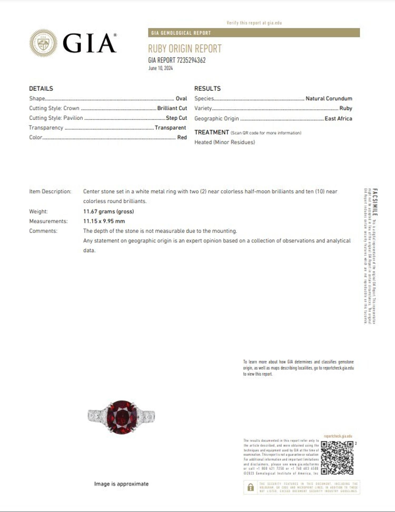 PLATINUM, RUBY, AND DIAMOND RING