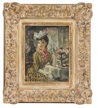 Francois Gerome, (French, b. 1895), Untitled (Young Woman at a Cafe)