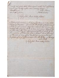 [SLAVERY & ABOLITION]. A group of 2 documents related to the enslavement of individuals in Louisiana, comprising: