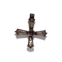 A Byzantine Silver and Amethyst Cross Pendant