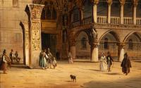 Two Views of Venice: St. Marc Square and the Bridge of Sighs