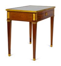 A Louis XVI Style Bronze Mounted Marble Top Writing Table — LATE 19TH CENTURY