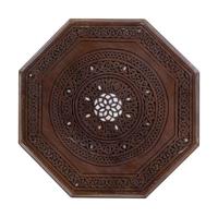 A Moorish Style Mother-of-Pearl Inlaid Carved Walnut Table