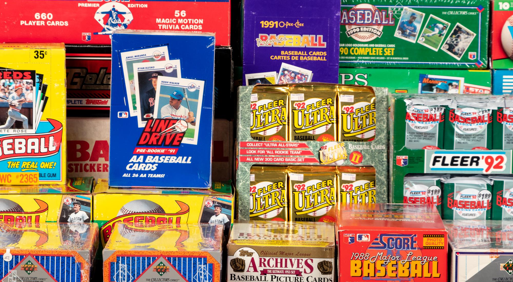 A Large Group of Assorted 1980s and 1990s Baseball Cards Including Complete Sets and Unopened Material,