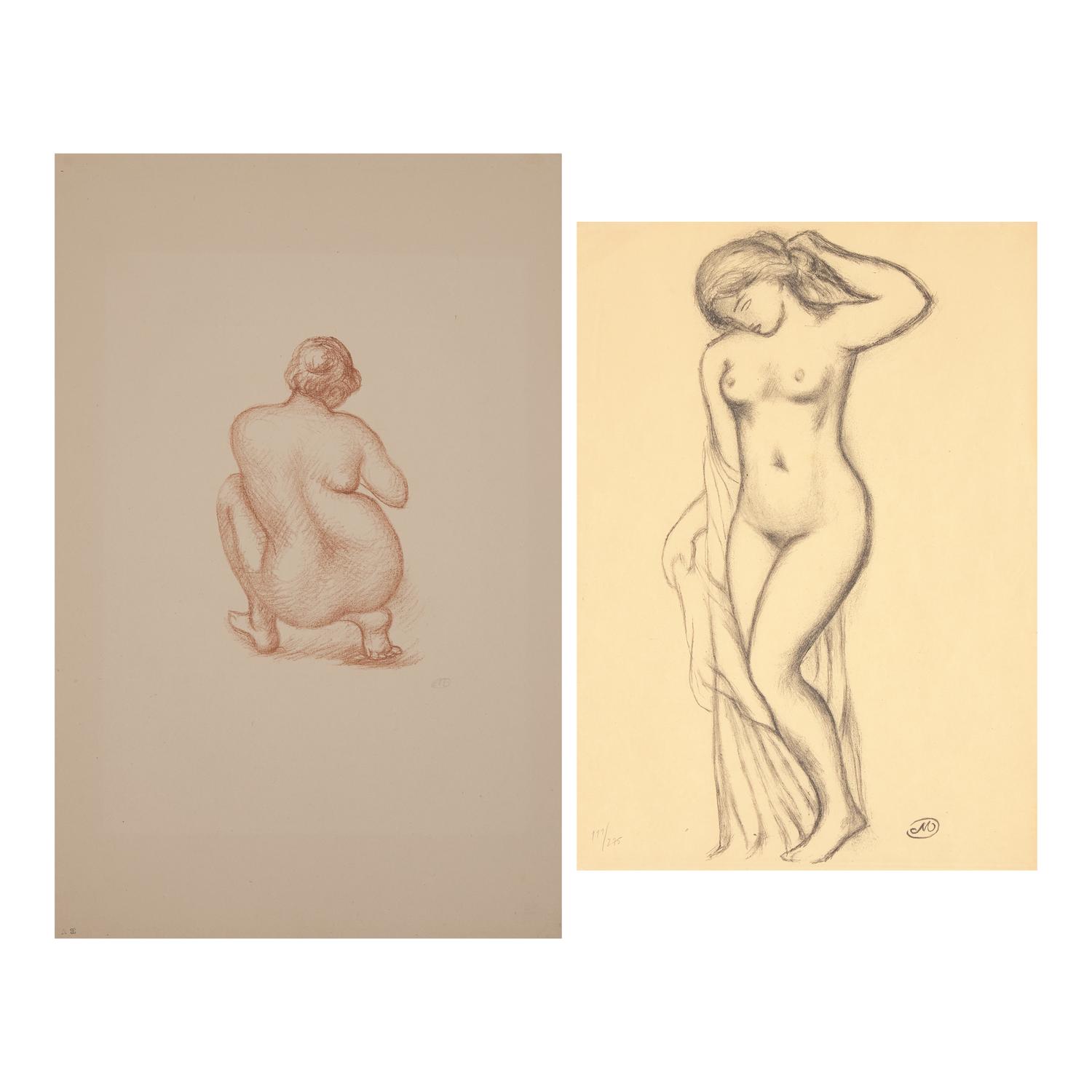 Aristide Maillol (French, 1861-1944) — Untitled (from Dialogues des Courtisanes); Femme Accroupie de dos (two works)