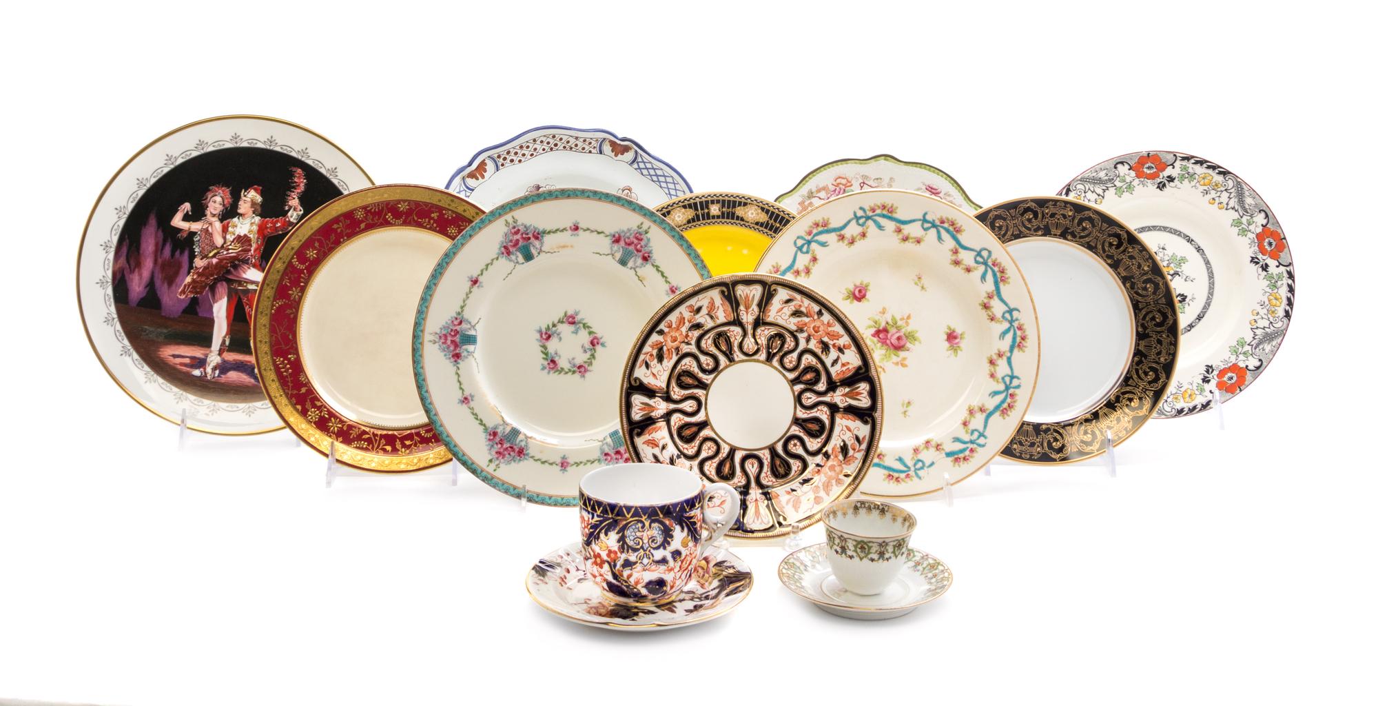 A Collection of Porcelain Articles Diameter of largest 10 1/2 inches.