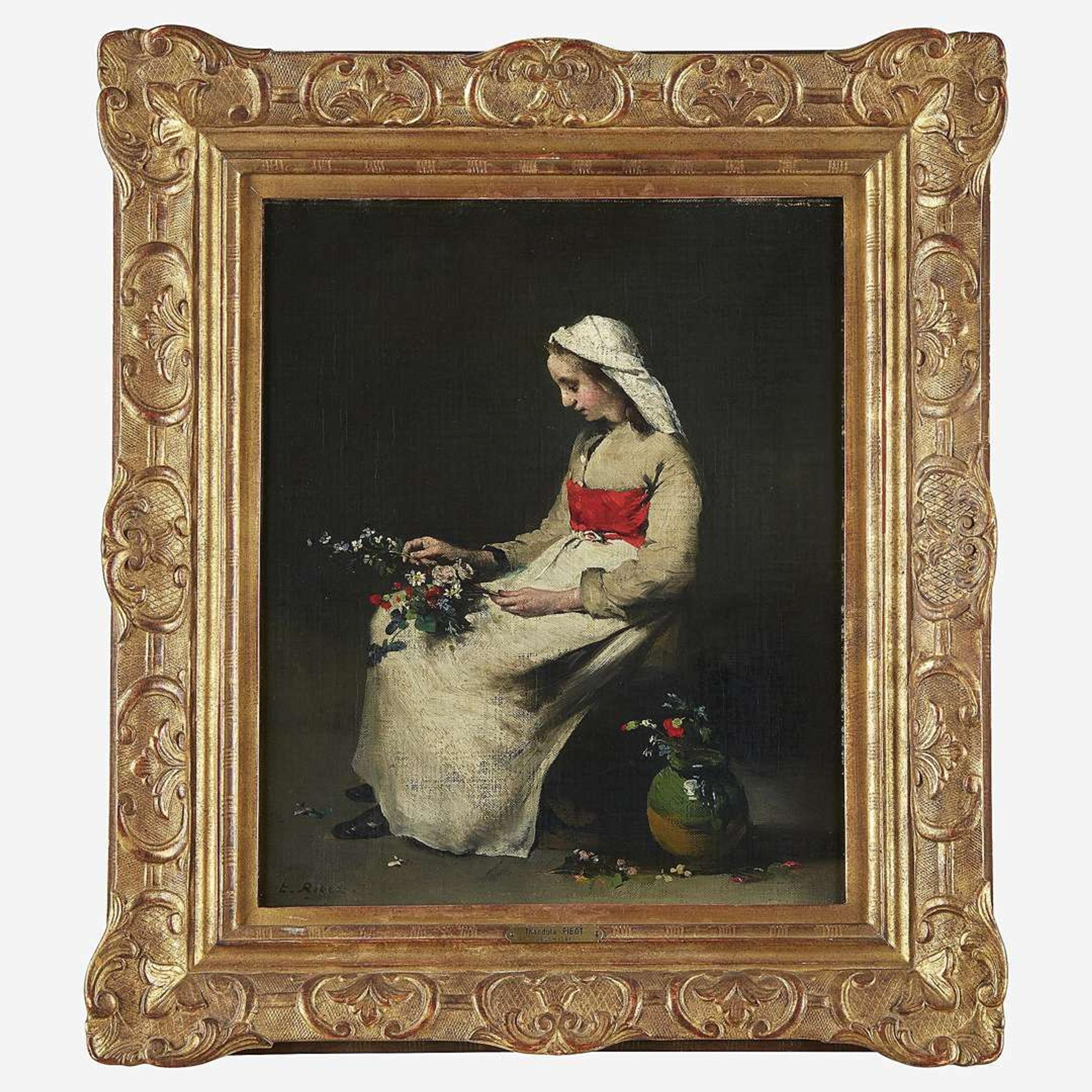 Théodule Ribot (French, 1823–1891) La Fleuriste