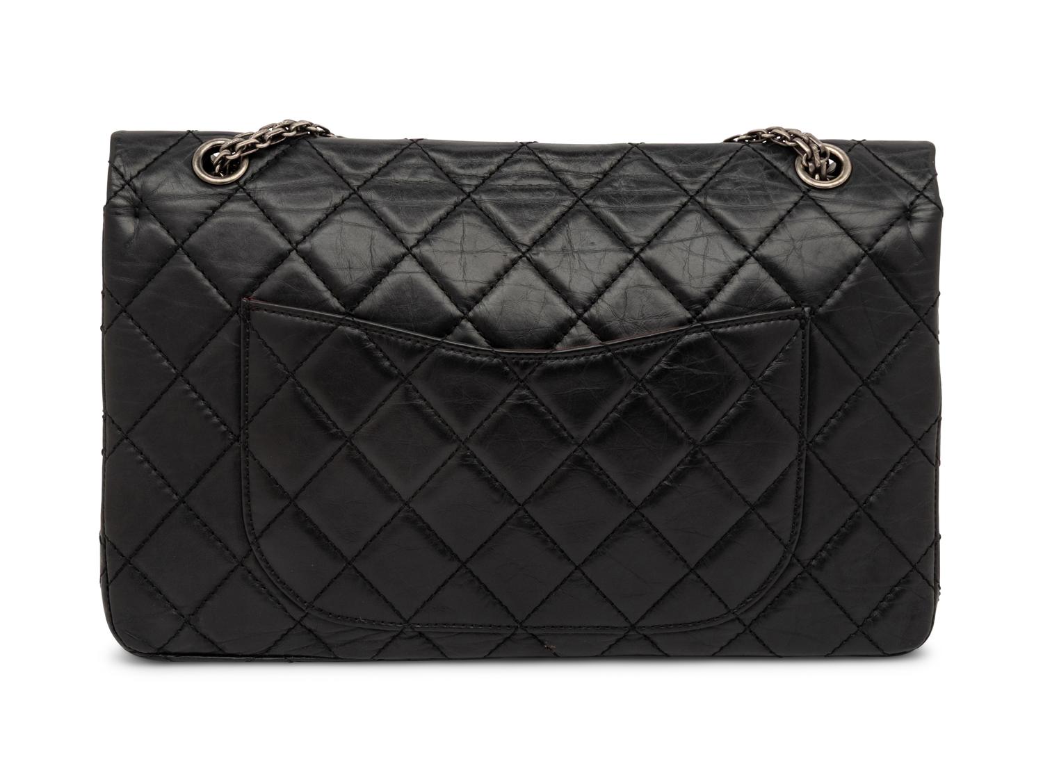 Chanel, Black Aged Leather 2.55 Reissue Flap Bag