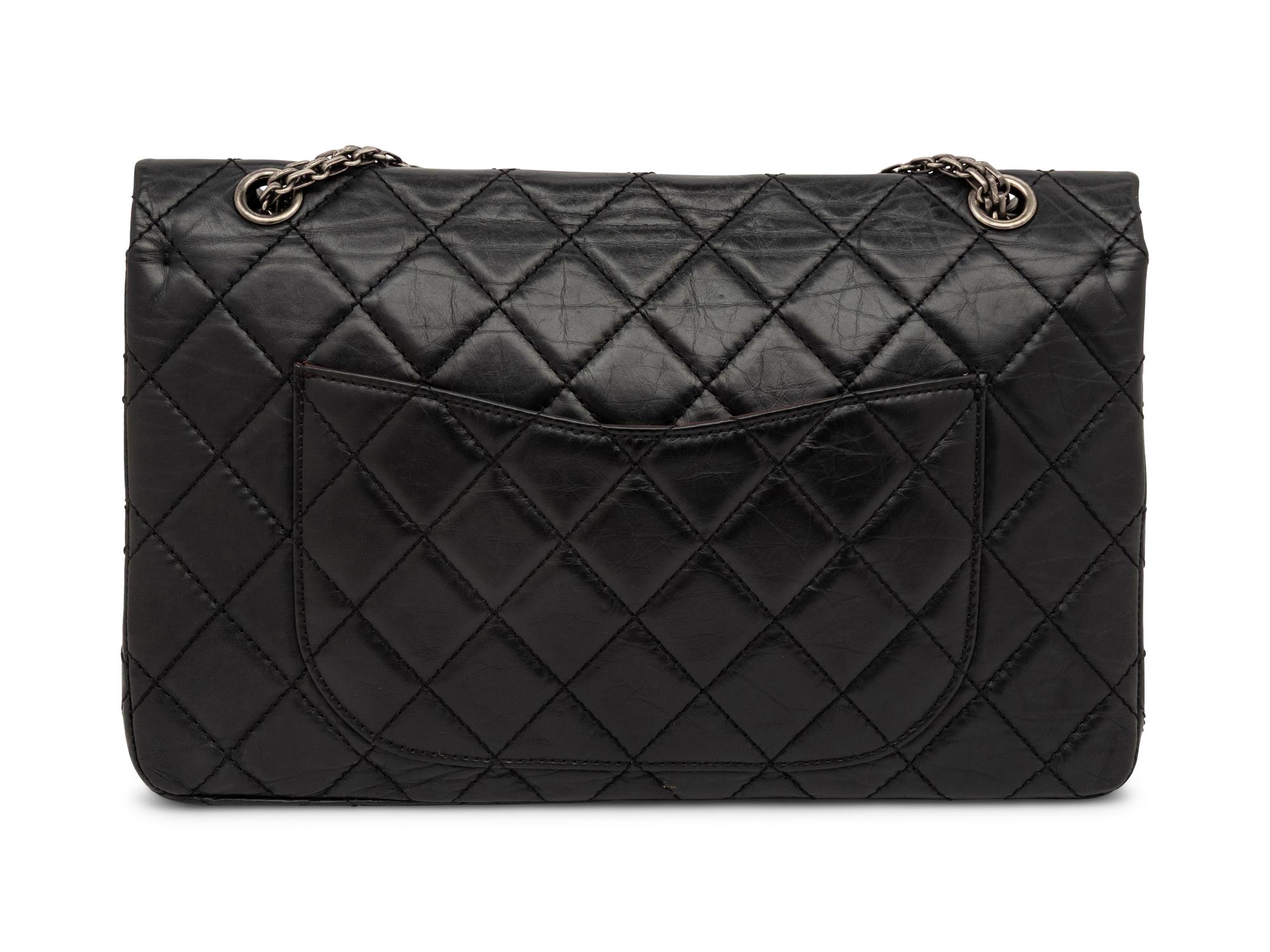 Chanel, Black Aged Leather 2.55 Reissue Flap Bag