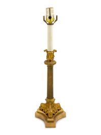 An Empire Style Gilt Bronze Candlestick