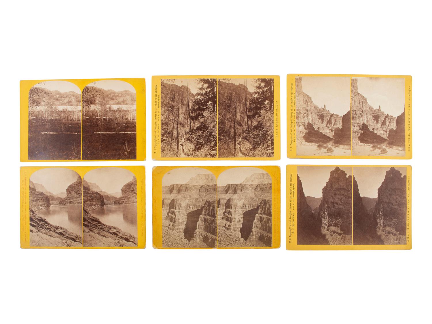 [NATIVE AMERICANS] -- [WESTERN AMERICANA]. HILLERS, John Karl. (1843-1925), photographer. A group of 10 Powell Expedition stereoviews, incl. Native American subjects and landscapes.