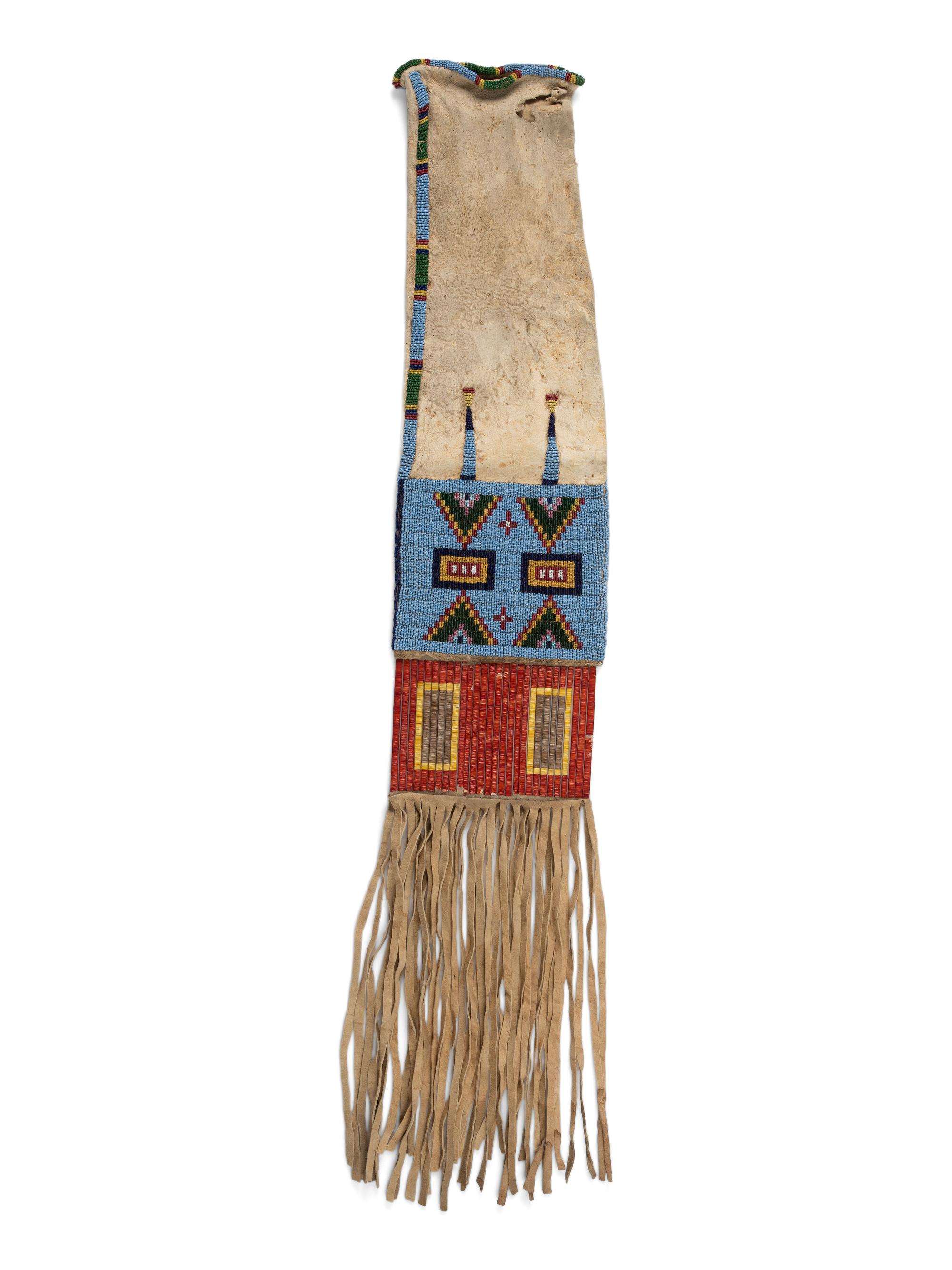 Sioux Beaded Hide Tobacco Bag