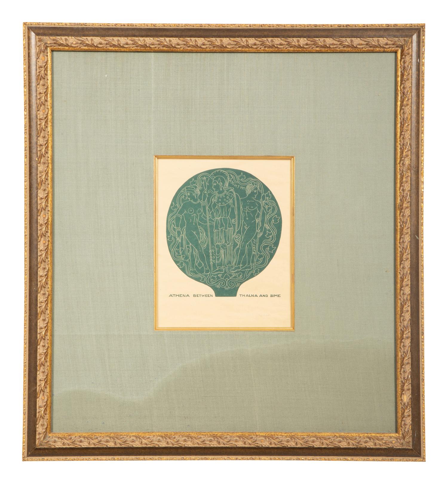 A Suite of Eight Gilt Framed Prints of Ancient Mirrors