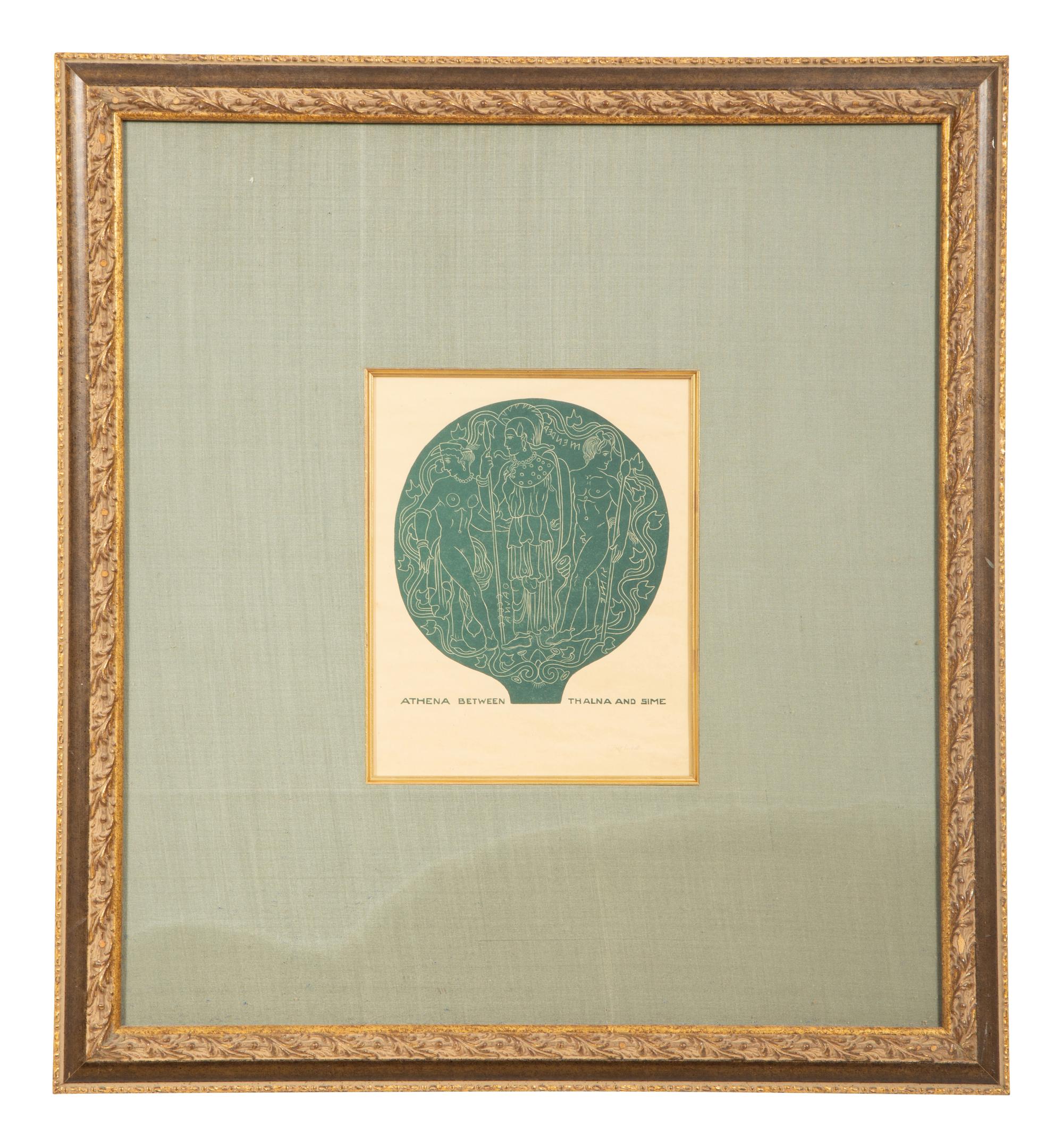 A Suite of Eight Gilt Framed Prints of Ancient Mirrors