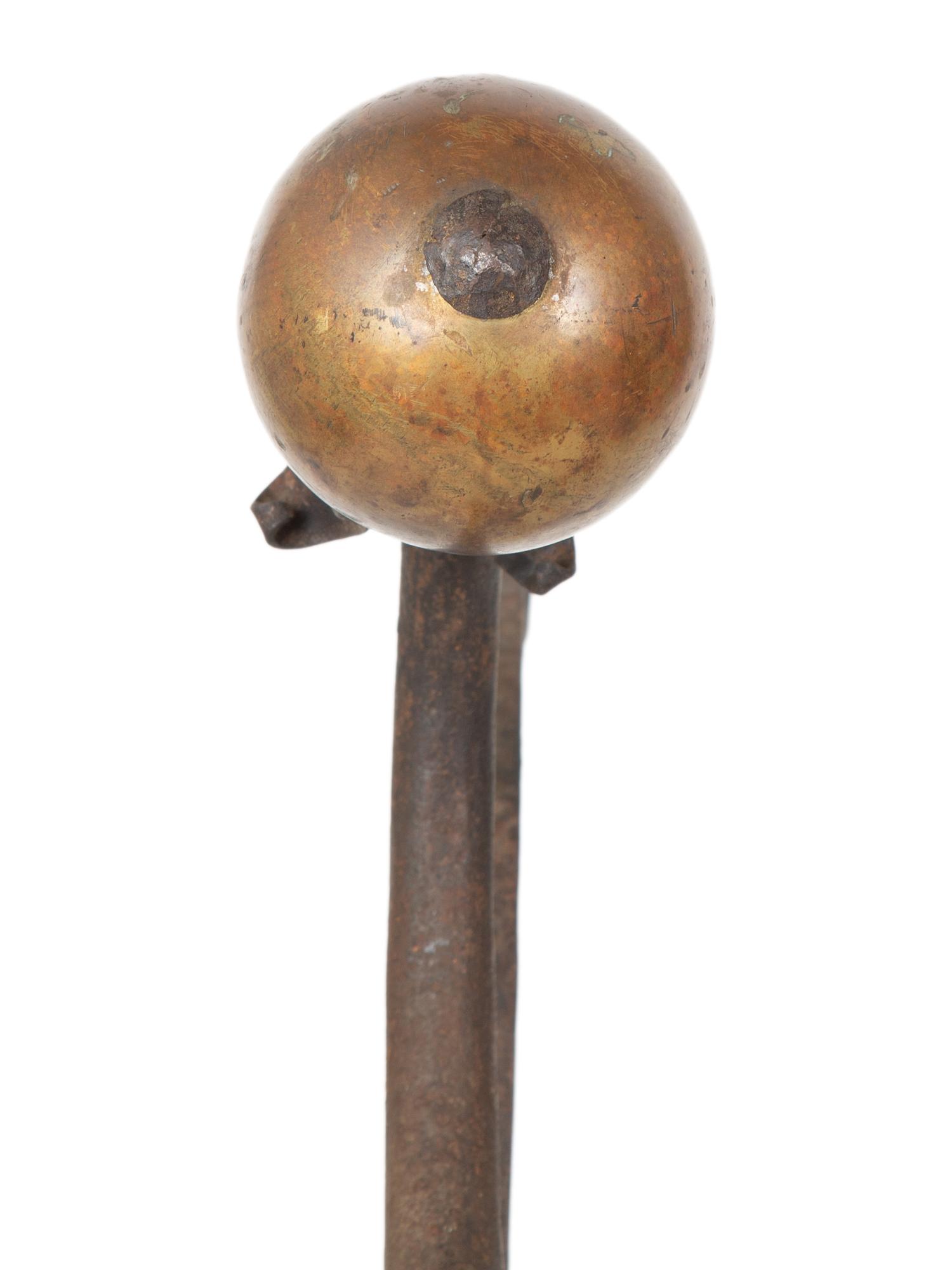 A Pair of Continental Iron Large Andirons — 19TH CENTURY