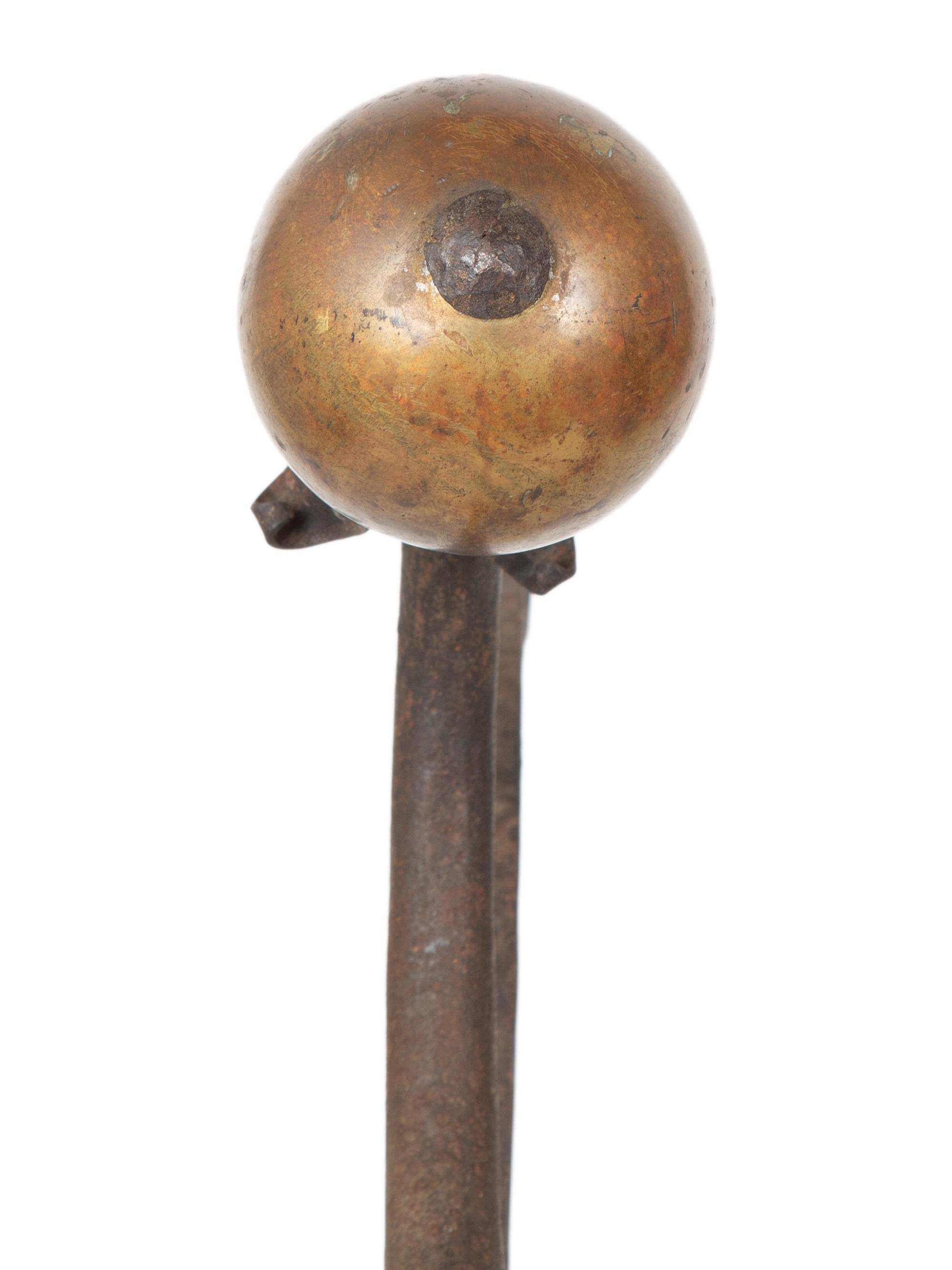 A Pair of Continental Iron Large Andirons — 19TH CENTURY