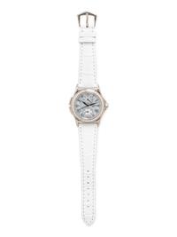 PATEK PHILIPPE, REF. 4934G 18K WHITE GOLD, MOTHER-OF-PEARL AND DIAMOND 'CALATRAVA' 'TRAVEL TIME' WATCH, WITH PATEK EXTRACT