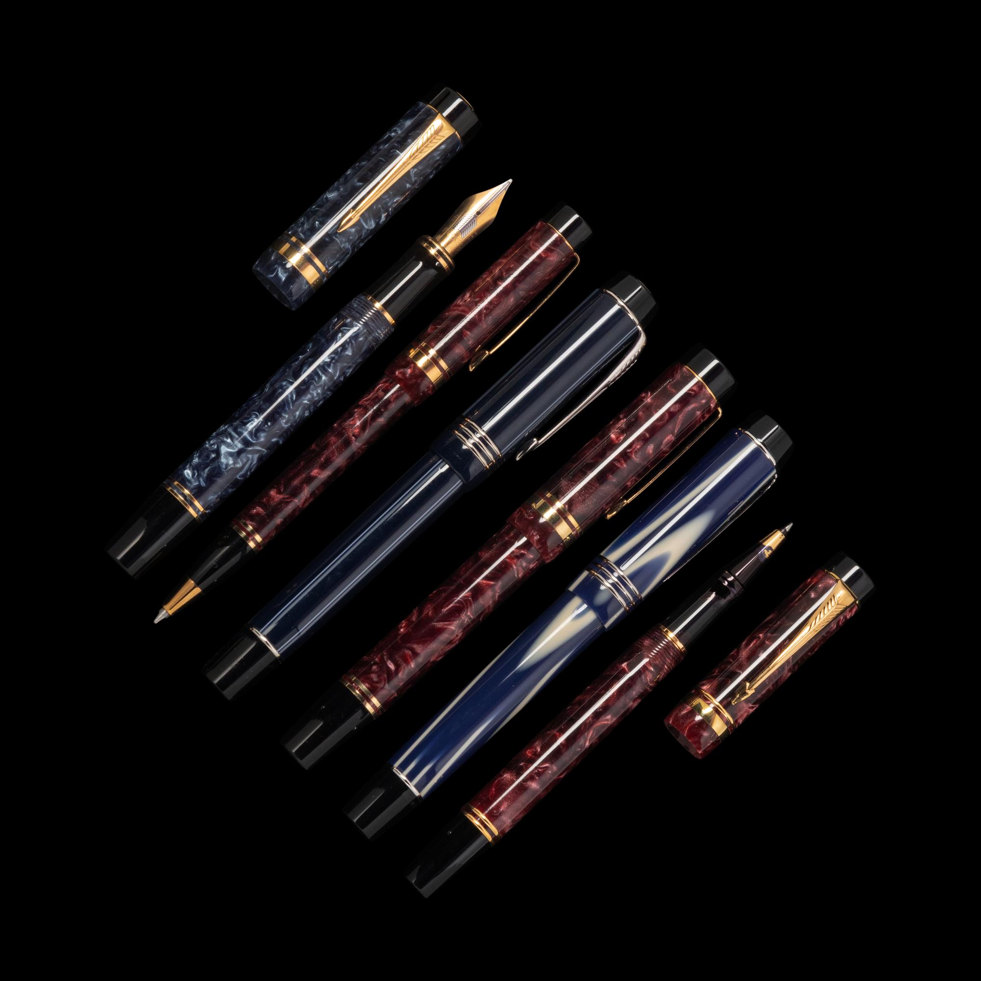 A Group of Six Parker Writing Instruments