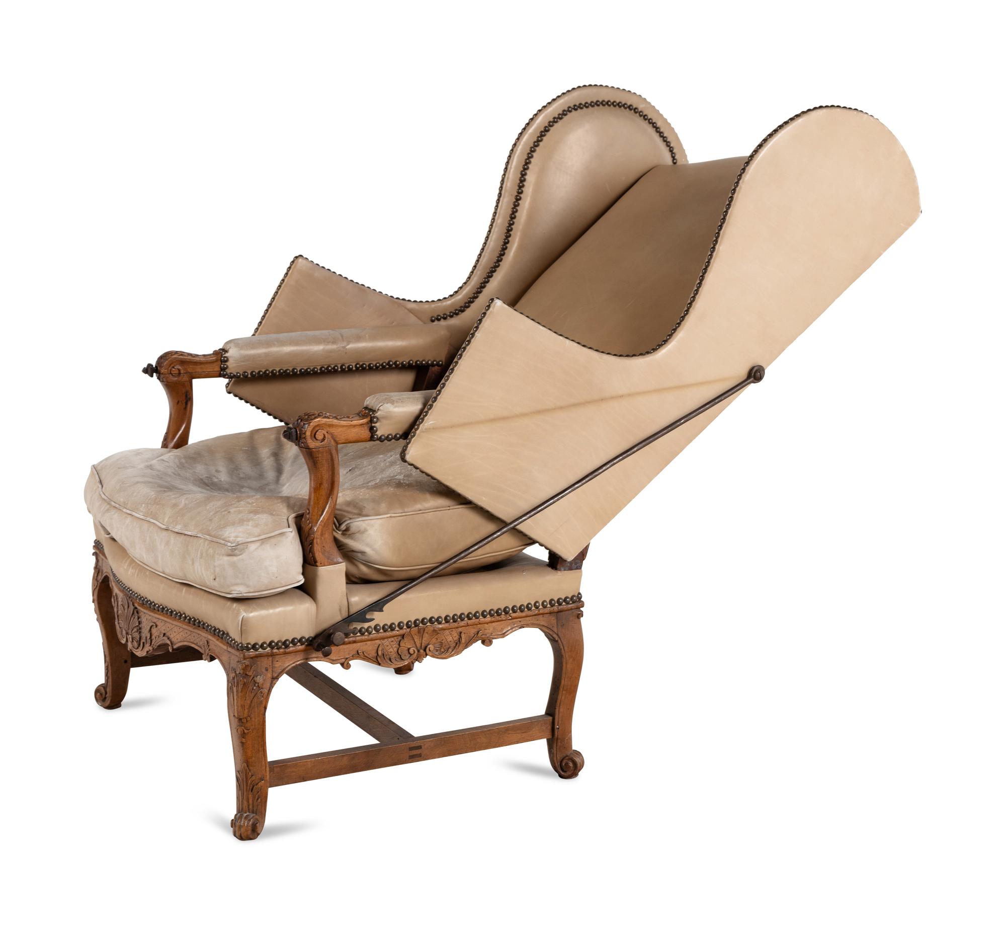 A Régence Walnut Fauteuil de Malade