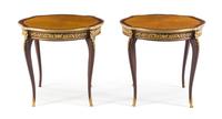 A Pair of Louis XV Style Gilt Metal Mounted Tables Height 30 x width 31 3/4 inches. — 20TH CENTURY