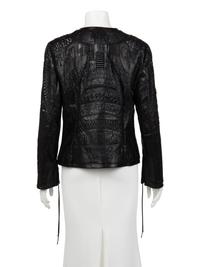 Ralph Rucci Cut and Embroidered Leather Jacket