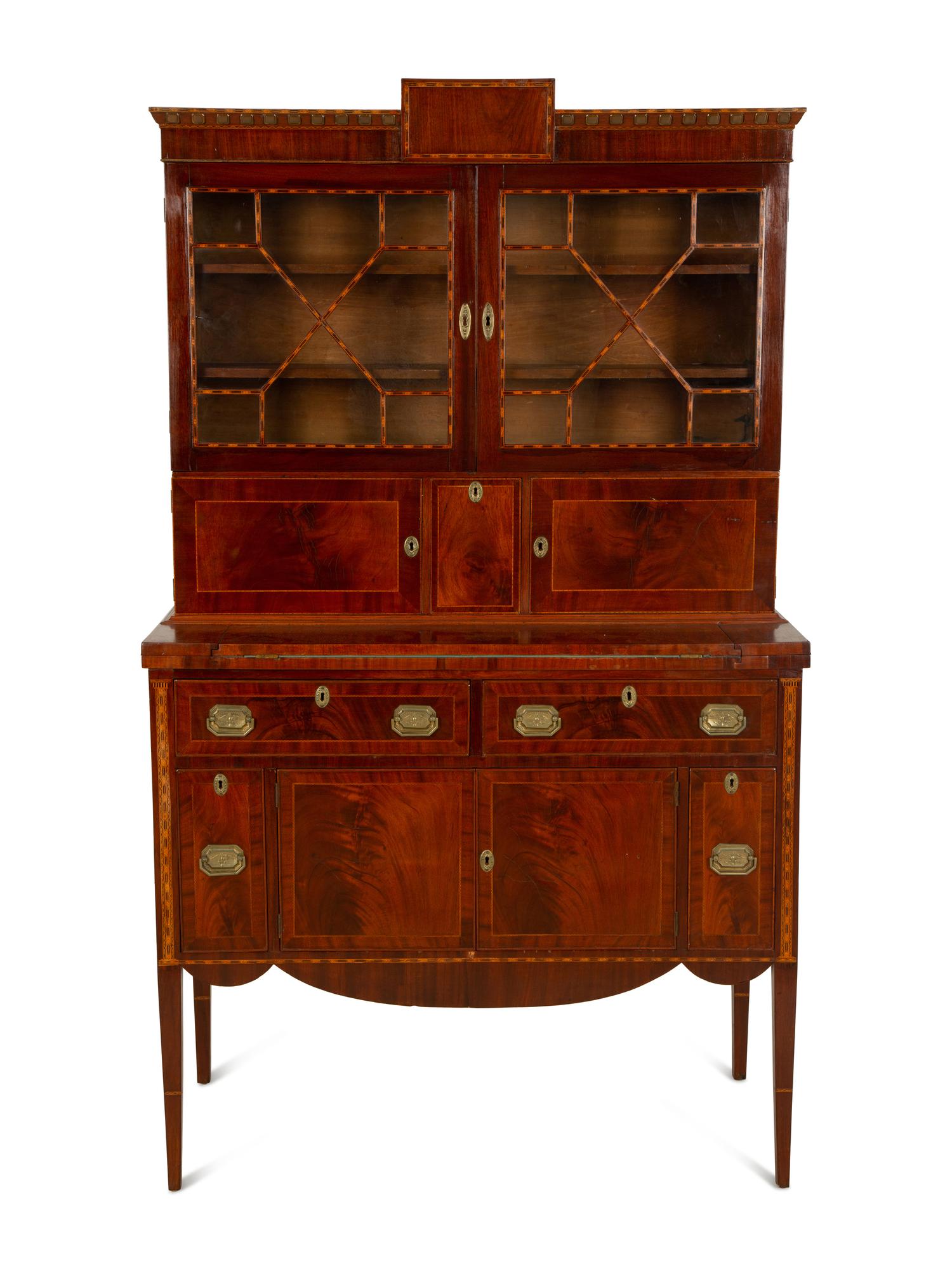 A Federal Inlaid Mahogany Writing Desk — 19th Century