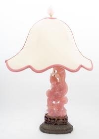 A Chinese Quartz Figure Mounted as a Lamp Height 24 3/4 inches.
