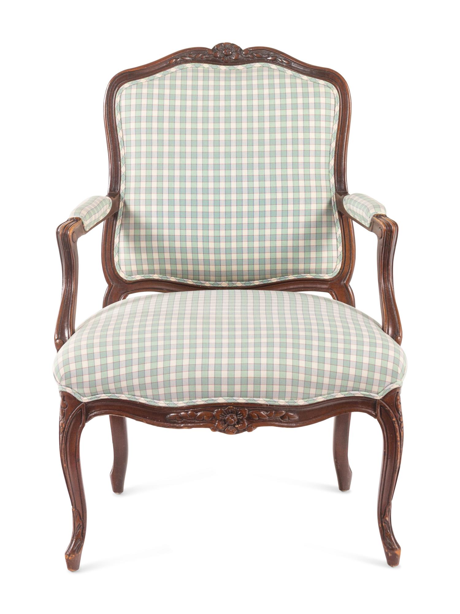 A Louis XV Style Walnut Fauteuil