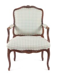 A Louis XV Style Walnut Fauteuil