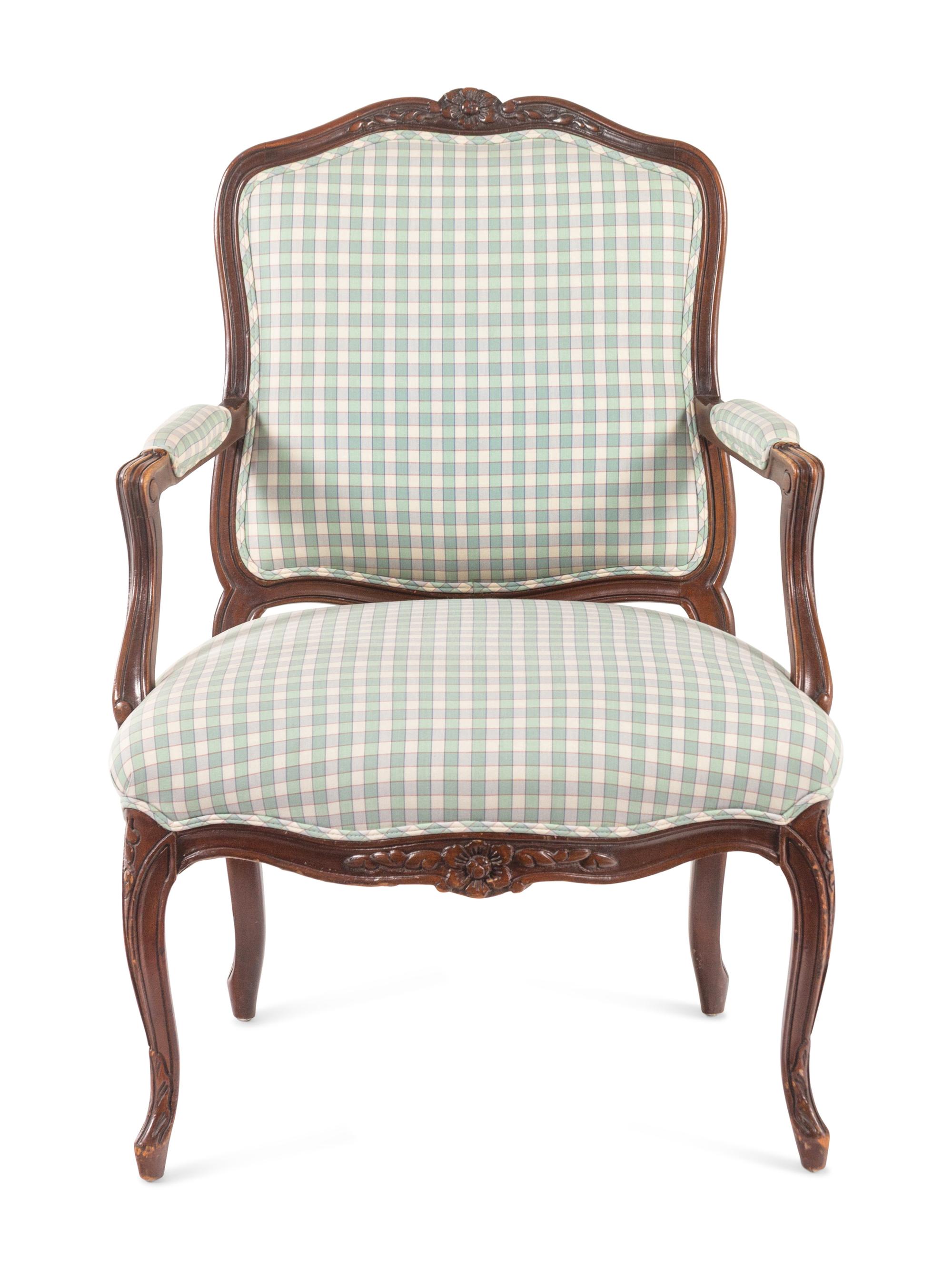 A Louis XV Style Walnut Fauteuil