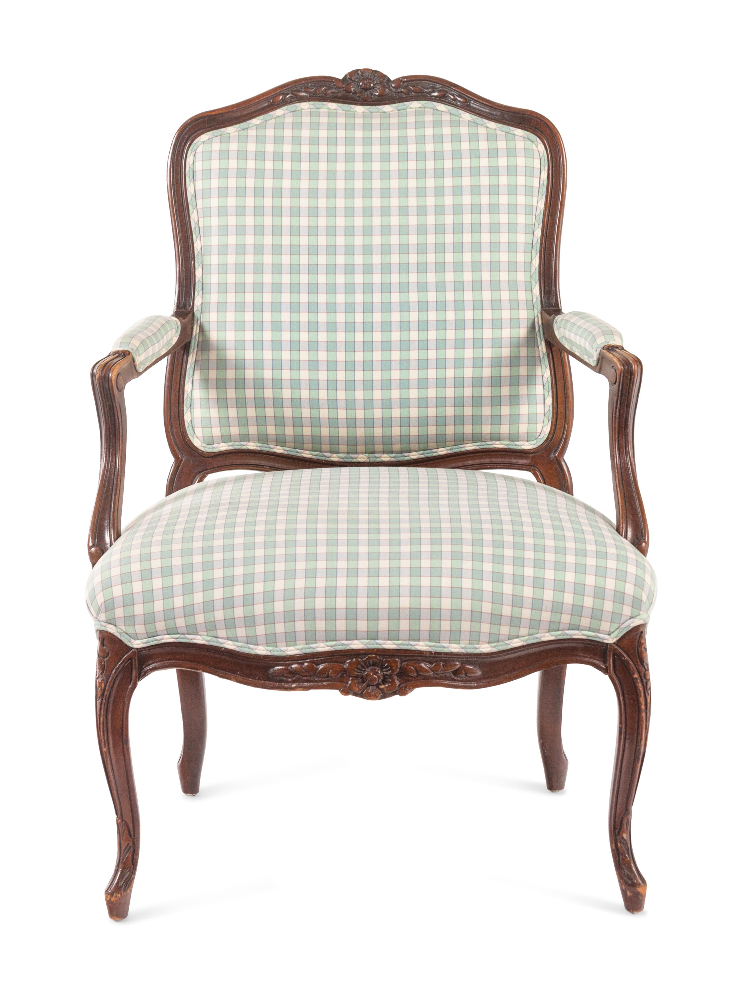 A Louis XV Style Walnut Fauteuil