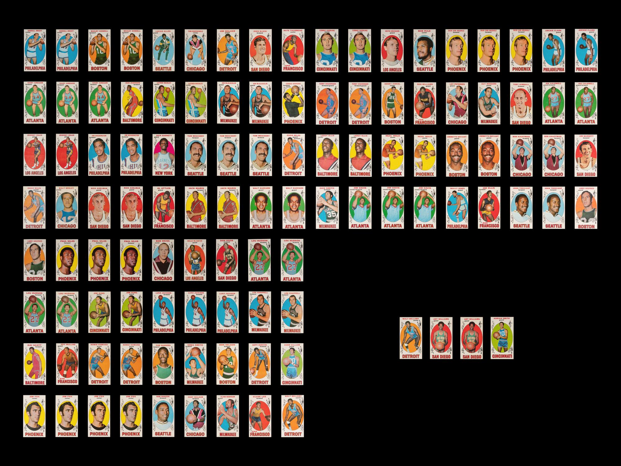 A Partial Set of 1969-70 Topps Basketball Cards Including Multiples (69/99)