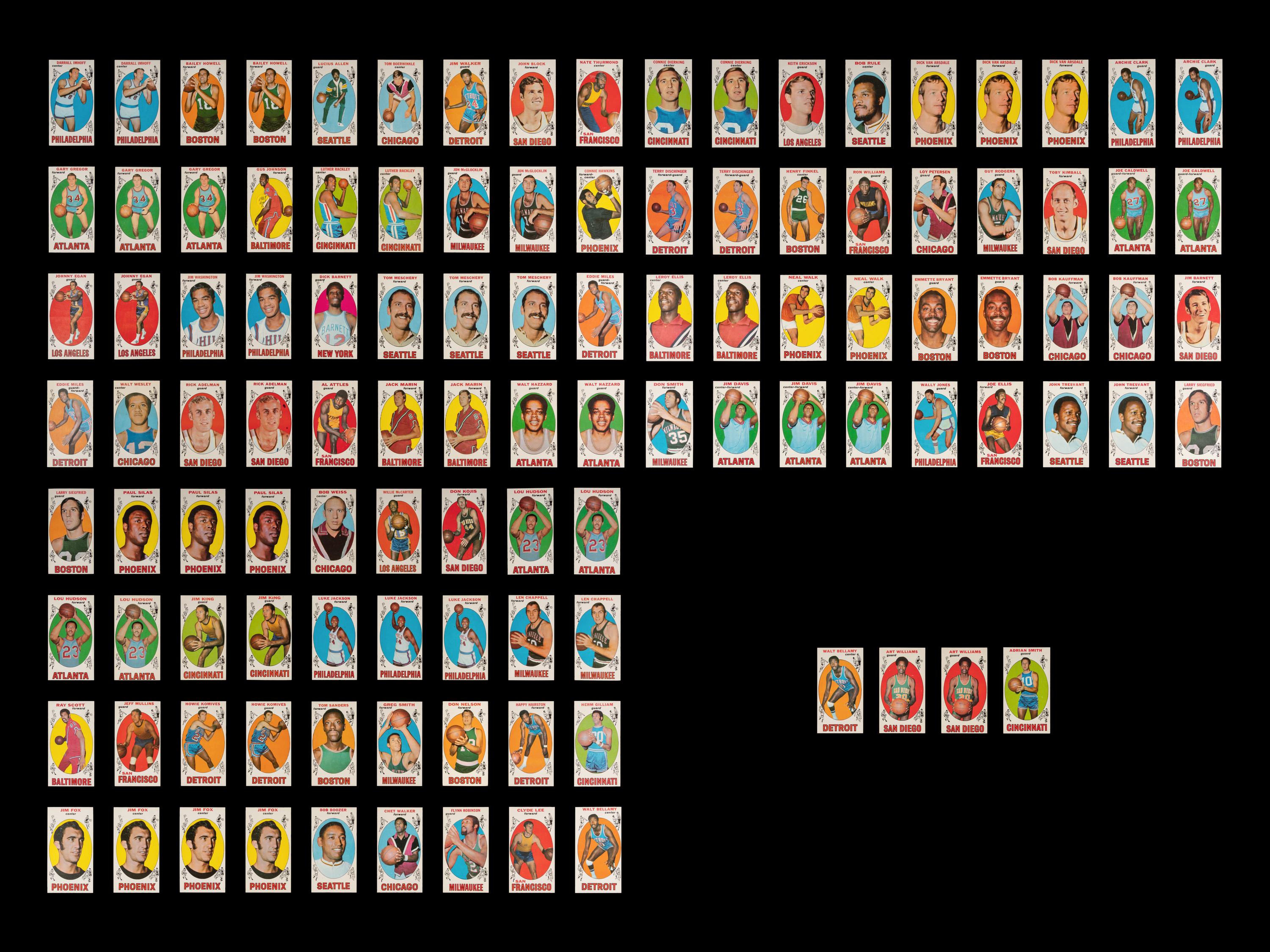 A Partial Set of 1969-70 Topps Basketball Cards Including Multiples (69/99)