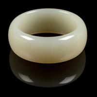 A Chinese White Hardstone Bangle