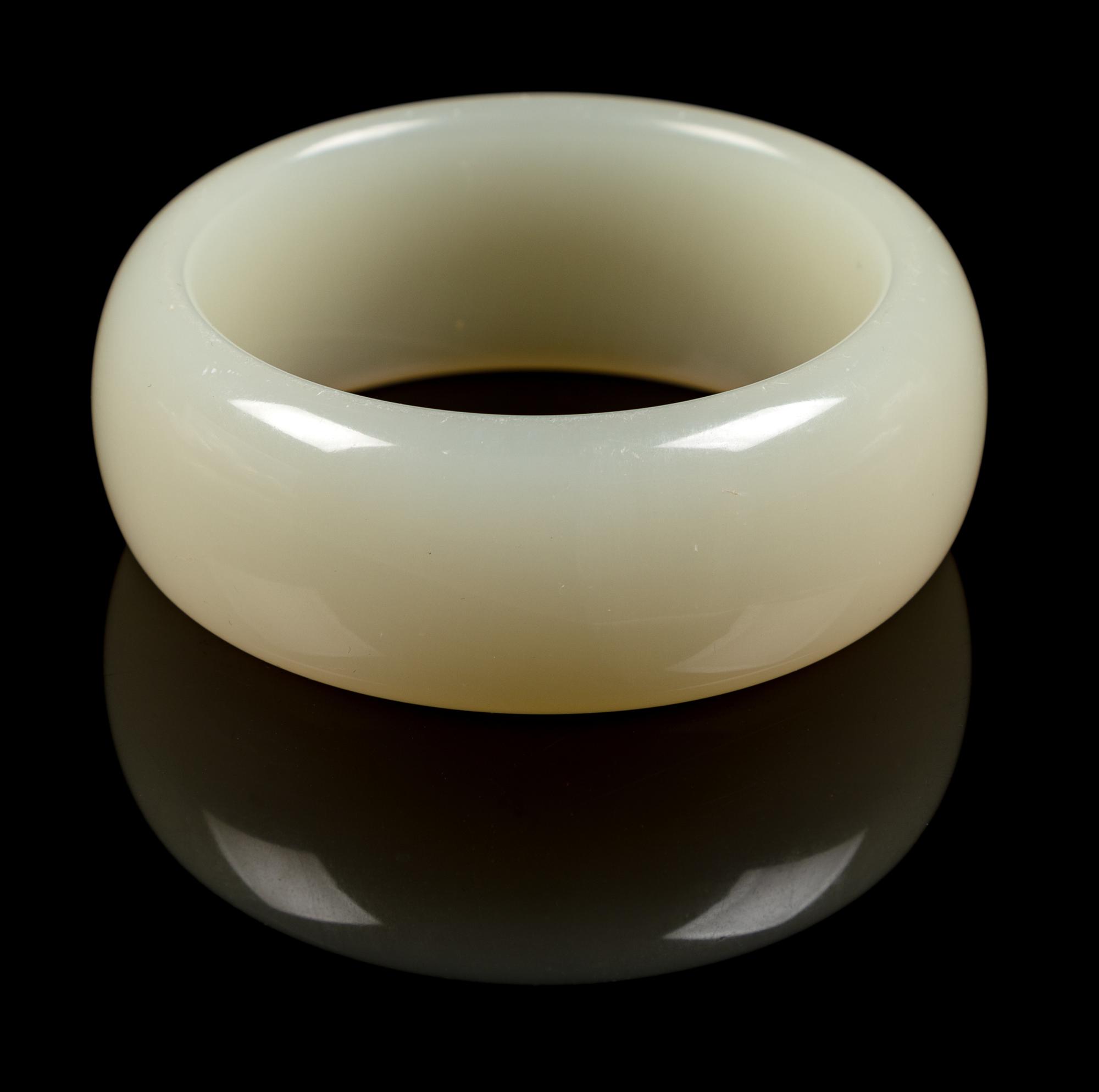 A Chinese White Hardstone Bangle