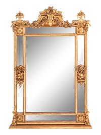 A Pair of Louis XVI Style Gilt Composition Mirrors
