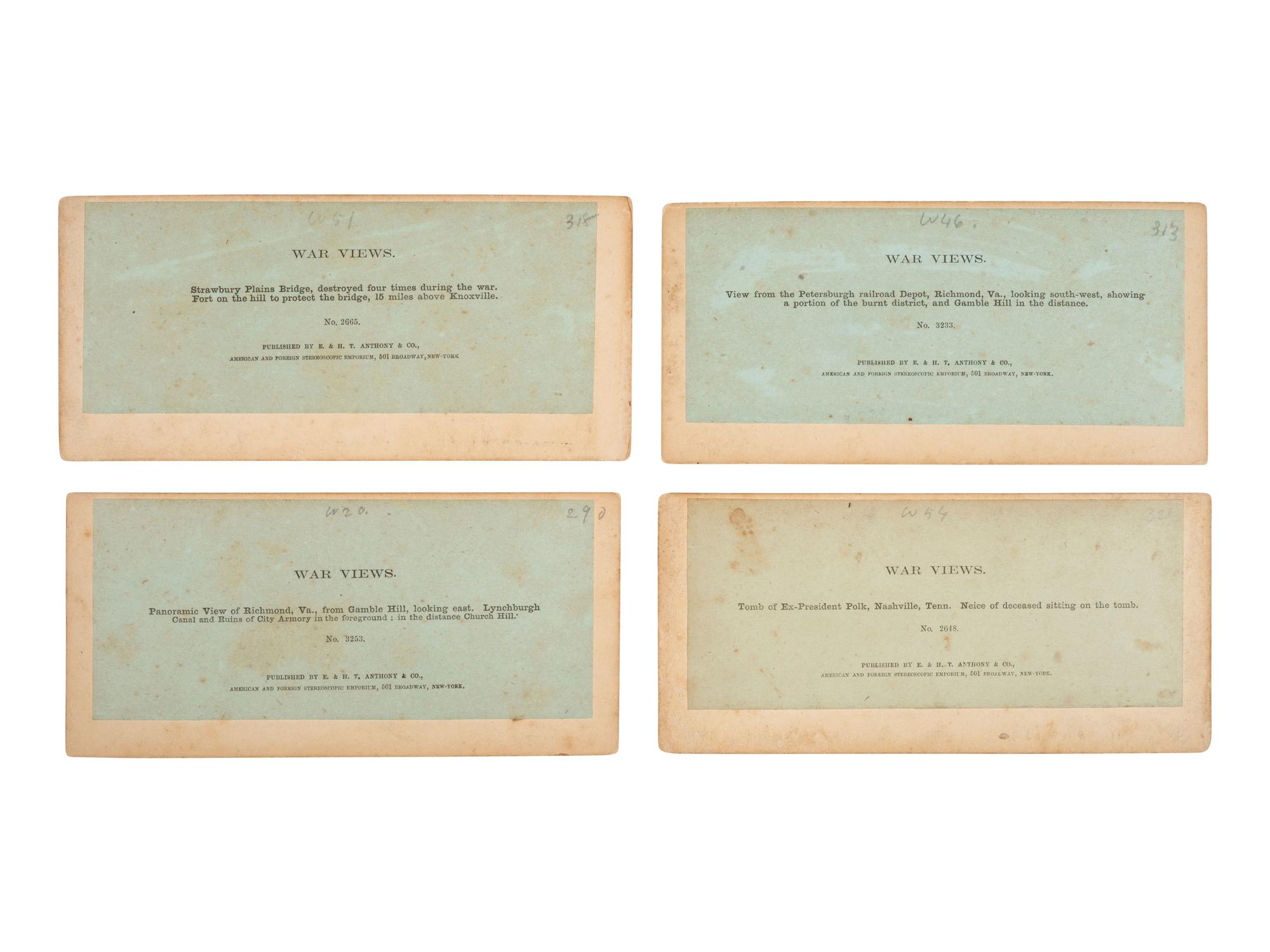 [CIVIL WAR]. 15 stereoviews ft. ruins, important buildings & locales during and just after the war.